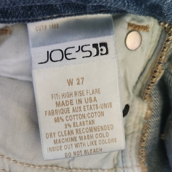 Joe’s Jeans High Rise Flare – Size 27, Made in USA, Raw Hem, Stretch Denim - Picture 5 of 5